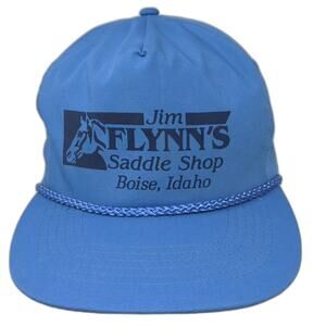 OTTO CAP 5 Panel Blue Black Hat Snapback OS Jim Flynn Saddle Shop Horse Rope